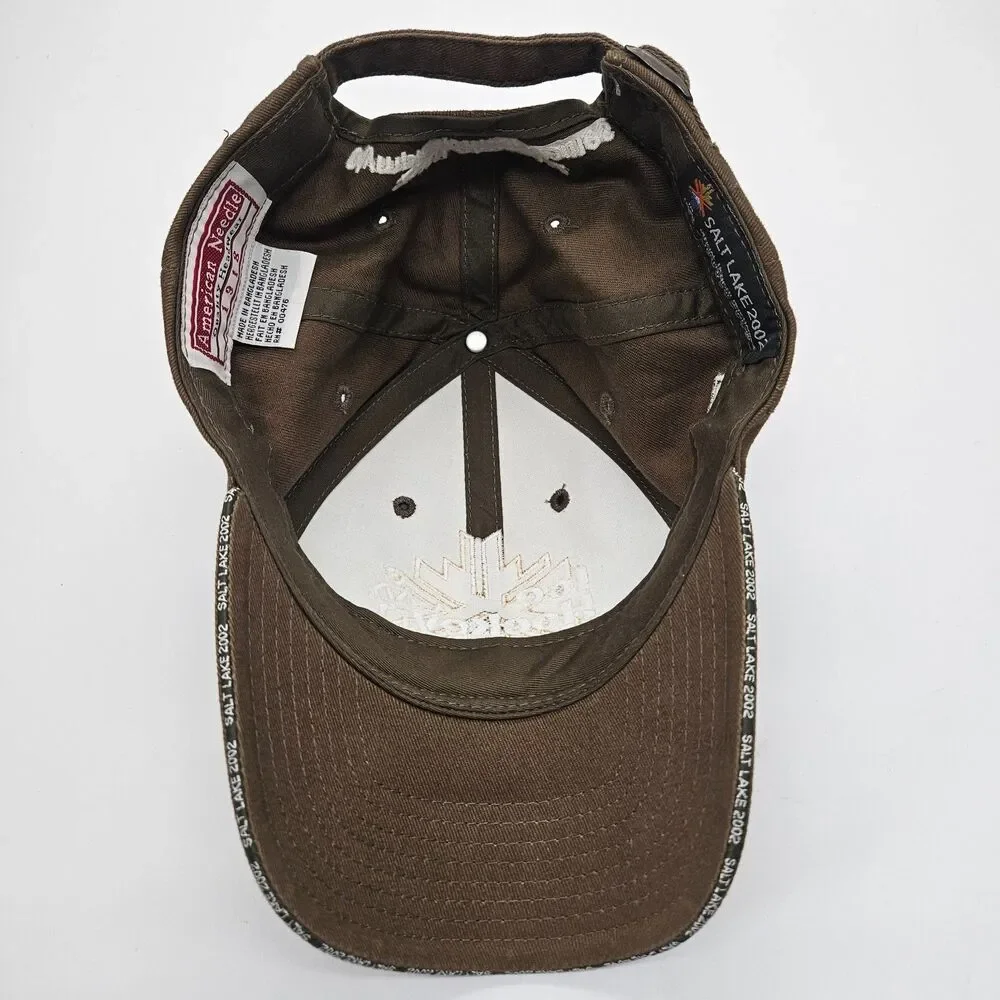 Salt Lake 2002 Olympic Games Strapback Hat Ice Hockey Venue Collection Brown VTG